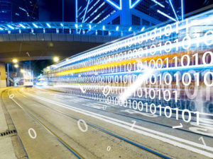 road with binary code