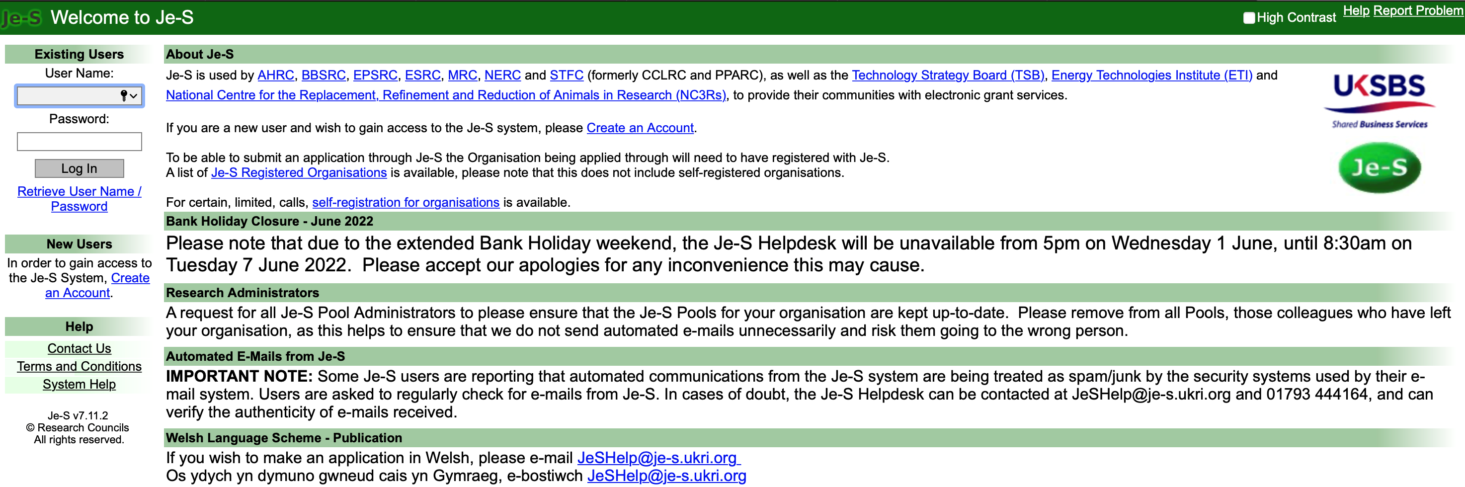 Joint Electronic Submissions (Je-S) 