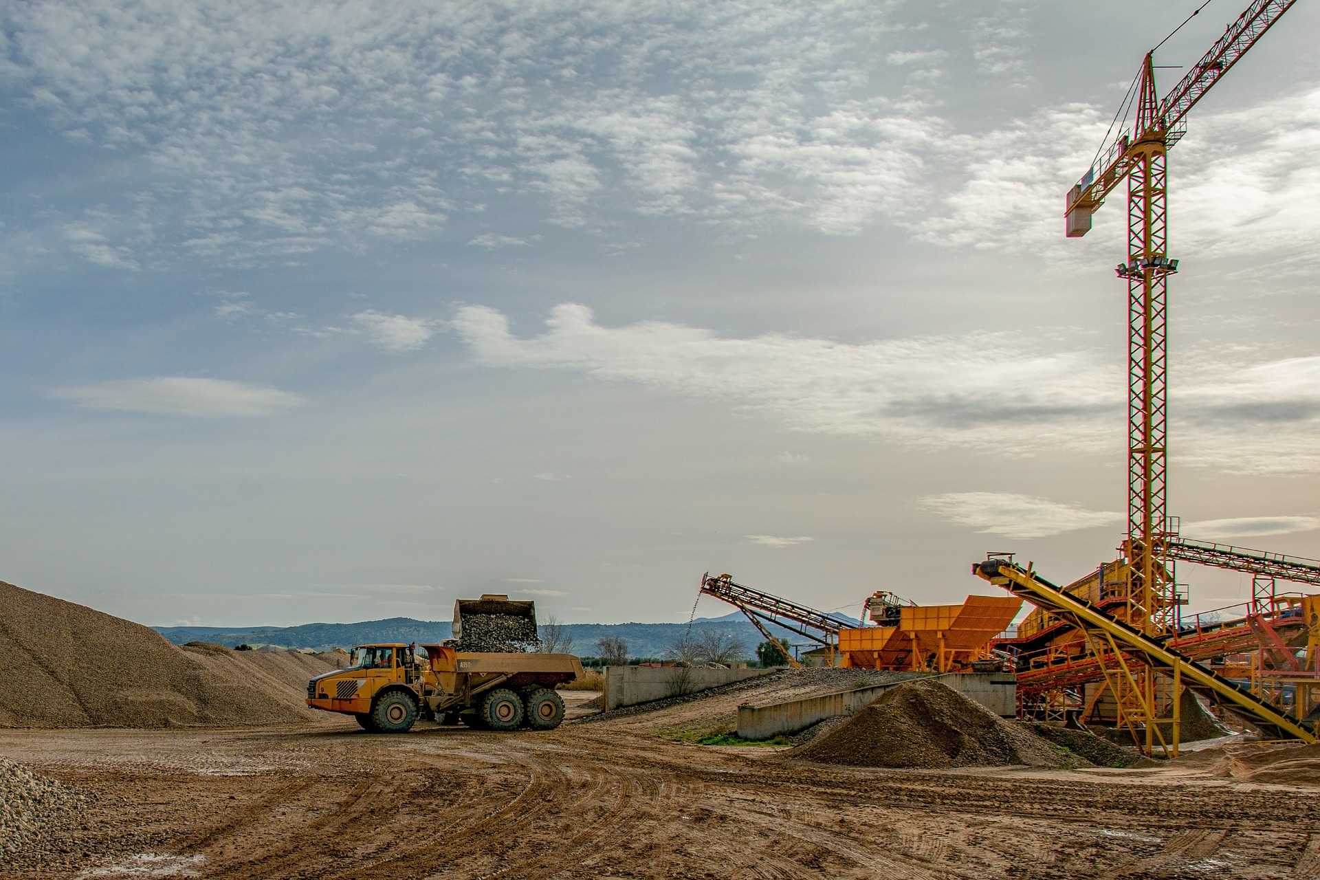 Image of machinery in a gravel pit
