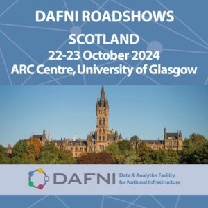 Scotland roadshow advertising tile showing the University of Glasgow