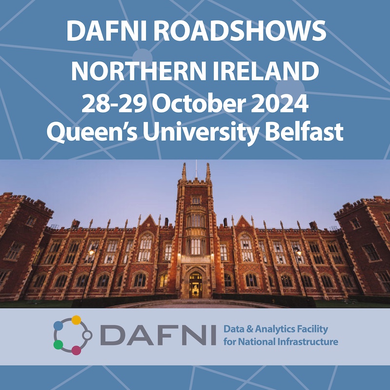 Northern Ireland roadshow advertising tile showing Queen's University Belfast