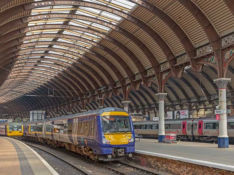 Train at a railway station