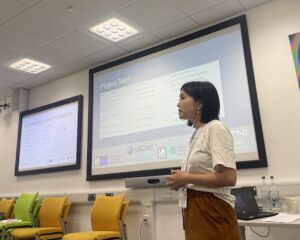 Quichen Lu presenting at the DAFNI Networkshop