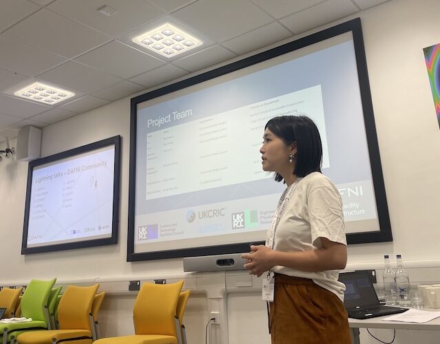 Quichen Lu speaking at the DAFNI Networkshop
