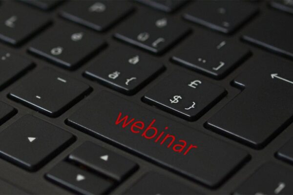 Webinar image on keyboard