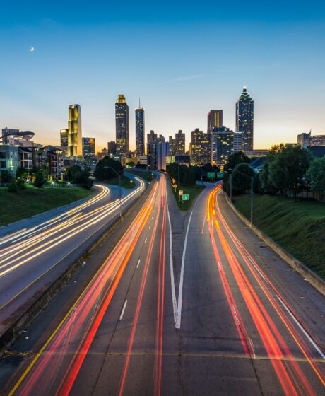 Road and city landscape